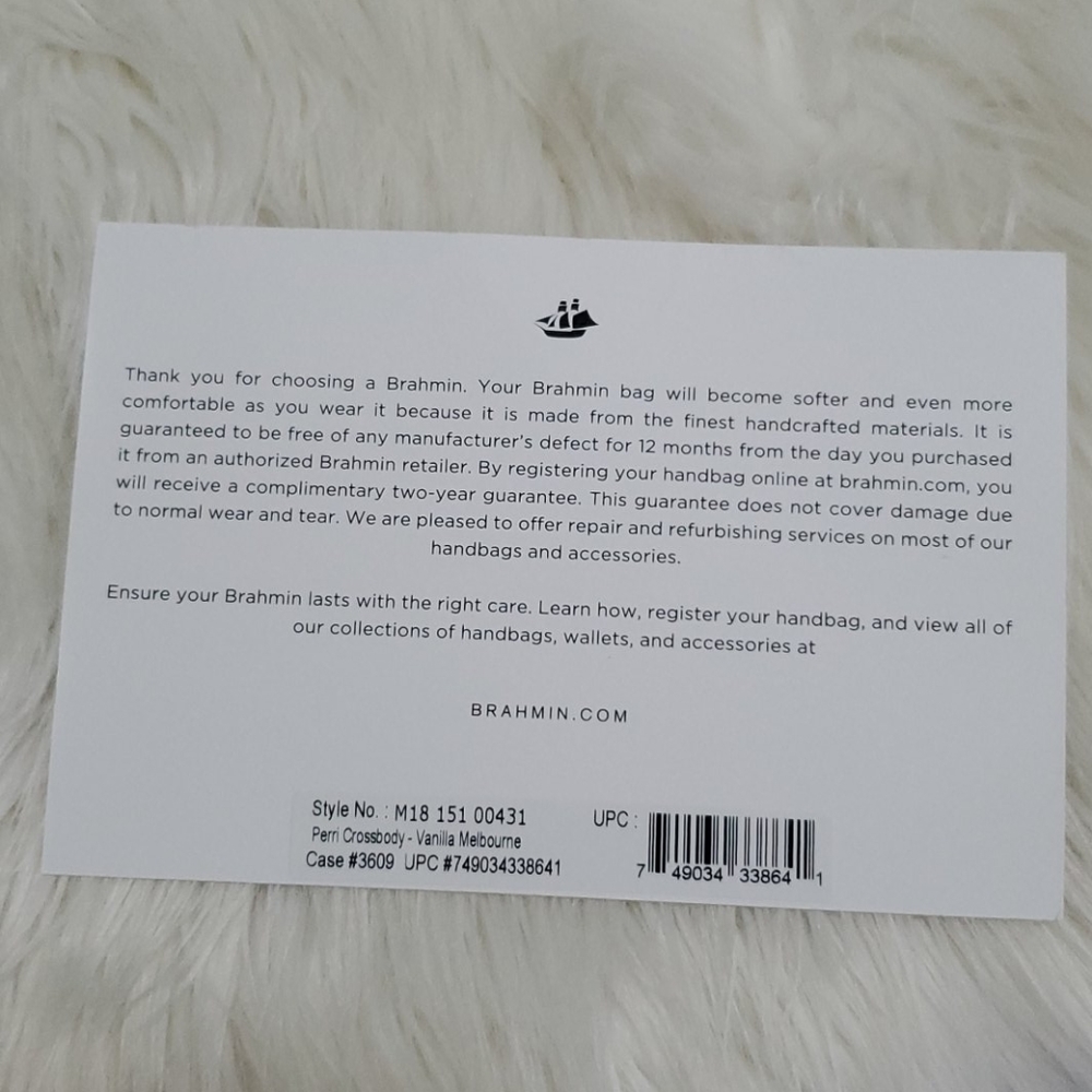 NWT Brahmin Perri Crossbody Bag Vanilla Melbourne - Picture 8 of 11